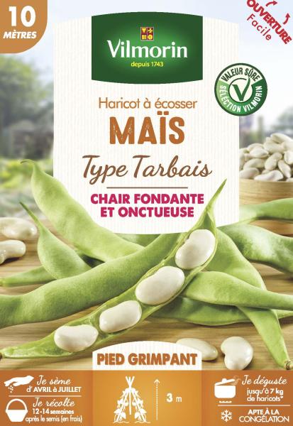 Légumes Secs - Haricot Grimpant à Ecosser Maïs (type Tarbais) - 10 m - PACKAGING_RECTO